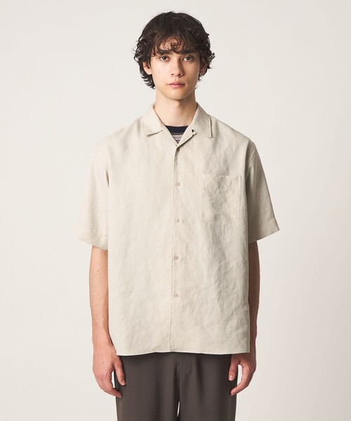 UNITED ARROWS（ユナイテッドアローズ）の「トリアセテート/ポリエステル ツイル オープンカラーシャツ（シャツ/ブラウス・メンズ・ナチュラル/オリーブ/レッド/ネイビー・L/S/M/XL）」の15枚目の写真