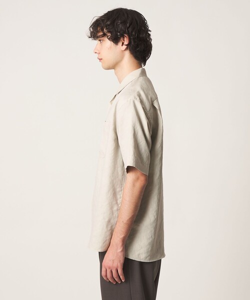 UNITED ARROWS（ユナイテッドアローズ）の「トリアセテート/ポリエステル ツイル オープンカラーシャツ（シャツ/ブラウス・メンズ・ナチュラル/オリーブ/レッド/ネイビー・L/S/M/XL）」の16枚目の写真