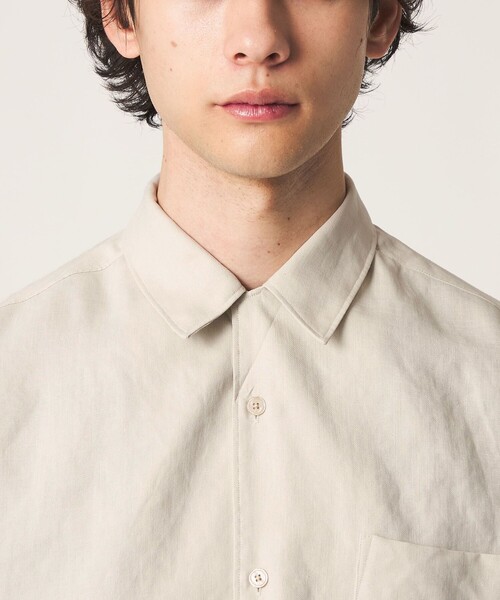 UNITED ARROWS（ユナイテッドアローズ）の「トリアセテート/ポリエステル ツイル オープンカラーシャツ（シャツ/ブラウス・メンズ・ナチュラル/オリーブ/レッド/ネイビー・L/S/M/XL）」の18枚目の写真