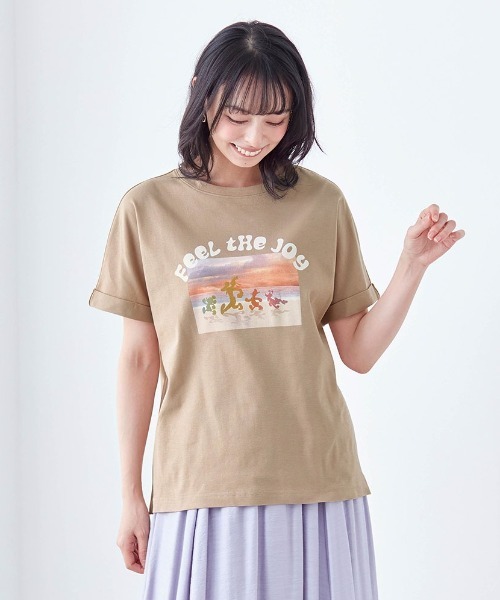 Disney(ディズニー)の「汗ジミが目立ちにくいカットソー(Tシャツ/カットソー・レディース・ベージュ/チャコール/チャコールグレー/ホワイト/ホワイト系その他/ピンク系その他・3L/S/M/L/LL)」の5枚目の写真