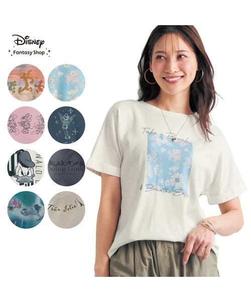 Disney(ディズニー)の「汗ジミが目立ちにくいカットソー(Tシャツ/カットソー・レディース・ベージュ/チャコール/チャコールグレー/ホワイト/ホワイト系その他/ピンク系その他・3L/S/M/L/LL)」の7枚目の写真
