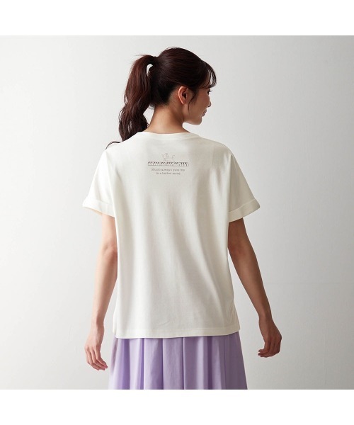 Disney(ディズニー)の「汗ジミが目立ちにくいカットソー(Tシャツ/カットソー・レディース・ベージュ/チャコール/チャコールグレー/ホワイト/ホワイト系その他/ピンク系その他・3L/S/M/L/LL)」の9枚目の写真
