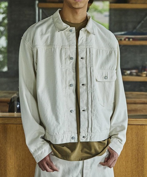 orSlow（オアスロウ）の「orslow/オアスロウ 1st 40'S Denim jacket ベージュカラー コットン リジットデニムジャケット 日本製 2026年春夏（デニムジャケット・メンズ・アイボリー・2/3/4）」の17枚目の写真