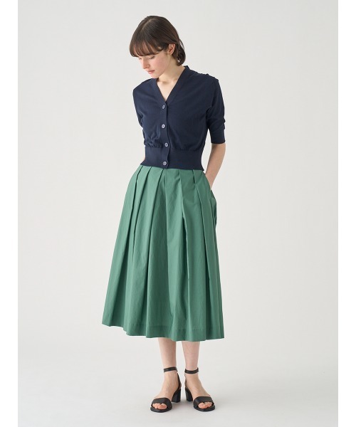 JOHN SMEDLEY(ジョンスメドレー)の「コットンタックスカート(スカート・レディース・グリーン・1/2)」の3枚目の写真
