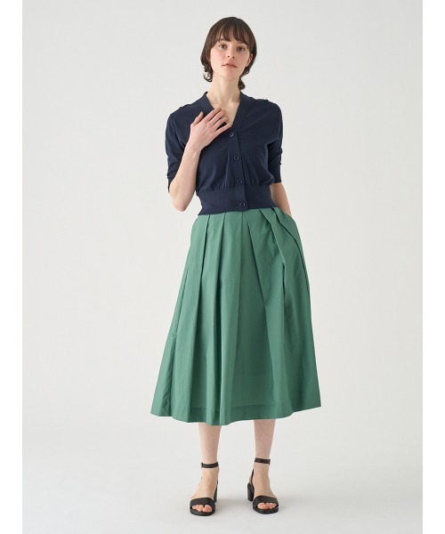 JOHN SMEDLEY(ジョンスメドレー)の「コットンタックスカート(スカート・レディース・グリーン・1/2)」の4枚目の写真