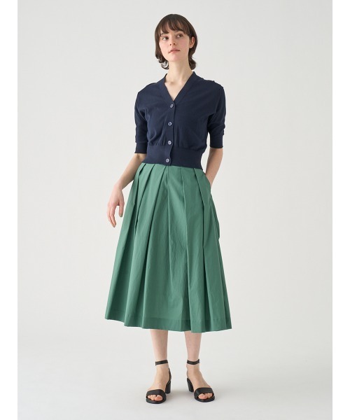 JOHN SMEDLEY(ジョンスメドレー)の「コットンタックスカート(スカート・レディース・グリーン・1/2)」の5枚目の写真