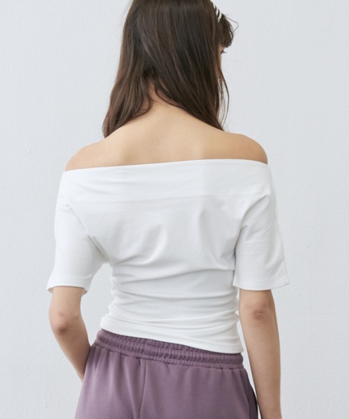 Rohwel(ローウェル)の「Stud Off-Shoulder Top / スタッズオフショルダートップス(Tシャツ/カットソー・レディース・ホワイト/イエロー/グレー・FREE)」の10枚目の写真
