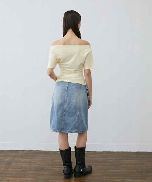 Rohwel(ローウェル)の「Stud Off-Shoulder Top / スタッズオフショルダートップス(Tシャツ/カットソー・レディース・ホワイト/イエロー/グレー・FREE)」の19枚目の写真