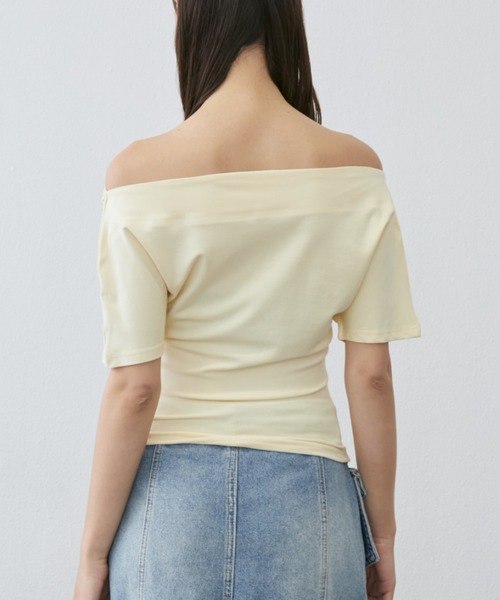 Rohwel(ローウェル)の「Stud Off-Shoulder Top / スタッズオフショルダートップス(Tシャツ/カットソー・レディース・ホワイト/イエロー/グレー・FREE)」の16枚目の写真