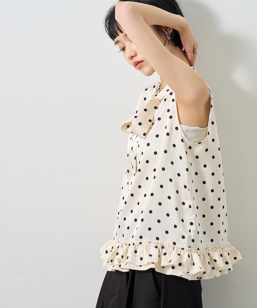 NOGLE（ノグル）の「【NOGLE/ノグル】ポルカドットリボントップス（Tシャツ/カットソー・レディース・ホワイト/ブラック・FREE）」の21枚目の写真