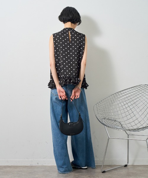 NOGLE（ノグル）の「【NOGLE/ノグル】ポルカドットリボントップス（Tシャツ/カットソー・レディース・ホワイト/ブラック・FREE）」の13枚目の写真