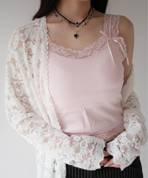 SORUTT(ソルト)の「【 SORUTT / ソルト 】 レーストリム リボンデザイン カップ付きキャミ / タンクトップ #(キャミソール・レディース・ブラック/ホワイト/ピンク・FREE)」の21枚目の写真