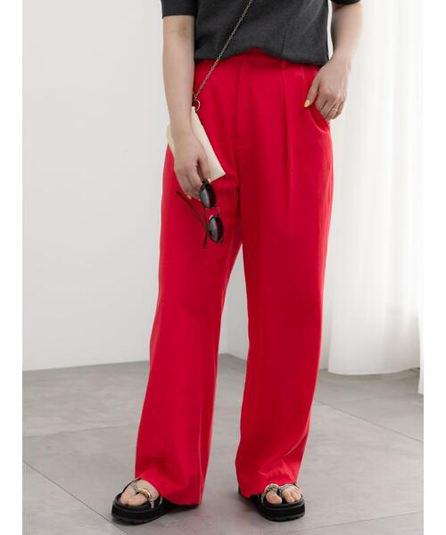 Te chichi(テチチ)の「レーヨンリネンストレートパンツ(その他パンツ・レディース・ネイビー/オフホワイト/グリーン/レッド・M/S)」の8枚目の写真