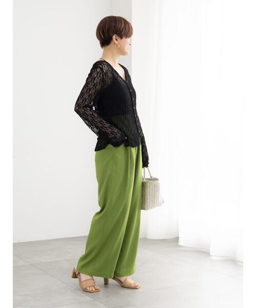 Te chichi(テチチ)の「レーヨンリネンストレートパンツ(その他パンツ・レディース・ネイビー/オフホワイト/グリーン/レッド・M/S)」の11枚目の写真