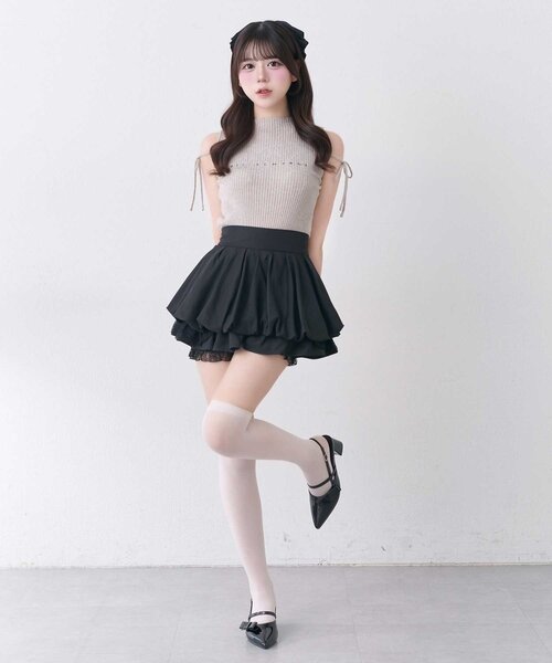 OLIVE des OLIVE(オリーブデオリーブ)の「【Belle Charme】BC Logo Sleeveless Rib Knit(ニット/セーター・レディース・トップグレー/ベージュ/ピンク/ブラック・FREE)」の8枚目の写真
