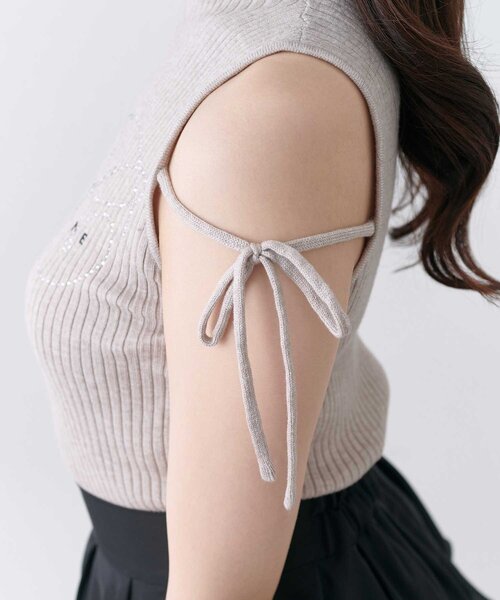 OLIVE des OLIVE(オリーブデオリーブ)の「【Belle Charme】BC Logo Sleeveless Rib Knit(ニット/セーター・レディース・トップグレー/ベージュ/ピンク/ブラック・FREE)」の13枚目の写真