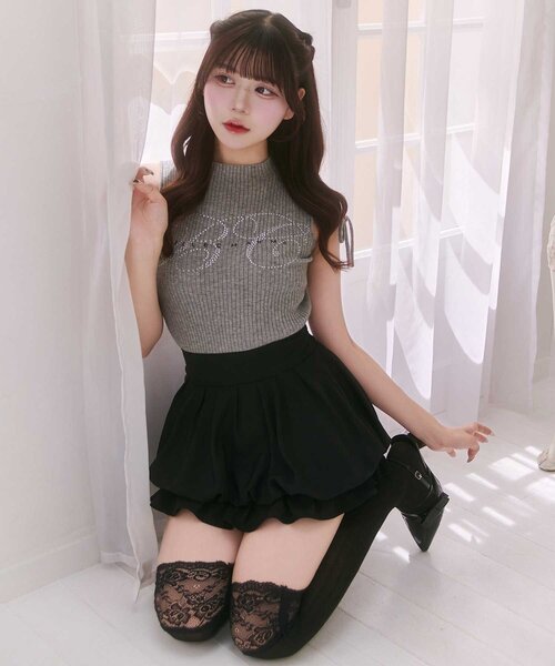 OLIVE des OLIVE(オリーブデオリーブ)の「【Belle Charme】BC Logo Sleeveless Rib Knit(ニット/セーター・レディース・トップグレー/ベージュ/ピンク/ブラック・FREE)」の17枚目の写真