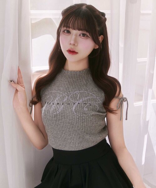 OLIVE des OLIVE(オリーブデオリーブ)の「【Belle Charme】BC Logo Sleeveless Rib Knit(ニット/セーター・レディース・トップグレー/ベージュ/ピンク/ブラック・FREE)」の18枚目の写真
