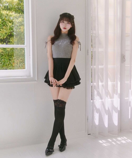 OLIVE des OLIVE(オリーブデオリーブ)の「【Belle Charme】BC Logo Sleeveless Rib Knit(ニット/セーター・レディース・トップグレー/ベージュ/ピンク/ブラック・FREE)」の19枚目の写真