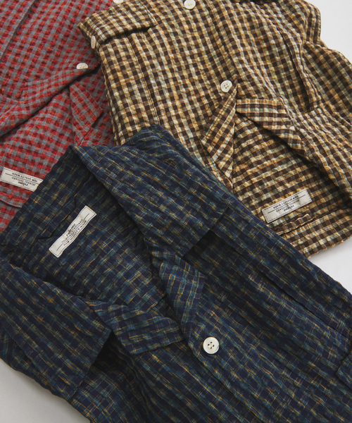 JOURNAL STANDARD relume(ジャーナルスタンダード レリューム)の「サッカー チェック キューバシャツ(シャツ/ブラウス・メンズ・ブラウン/レッド/ネイビー・MEDIUM/LARGE)」の5枚目の写真