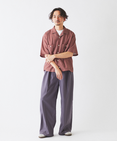 JOURNAL STANDARD relume(ジャーナルスタンダード レリューム)の「サッカー チェック キューバシャツ(シャツ/ブラウス・メンズ・ブラウン/レッド/ネイビー・MEDIUM/LARGE)」の11枚目の写真