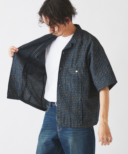 JOURNAL STANDARD relume(ジャーナルスタンダード レリューム)の「サッカー チェック キューバシャツ(シャツ/ブラウス・メンズ・ブラウン/レッド/ネイビー・MEDIUM/LARGE)」の22枚目の写真