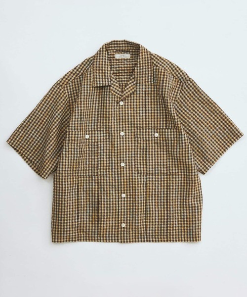 JOURNAL STANDARD relume(ジャーナルスタンダード レリューム)の「サッカー チェック キューバシャツ(シャツ/ブラウス・メンズ・ブラウン/レッド/ネイビー・MEDIUM/LARGE)」の2枚目の写真