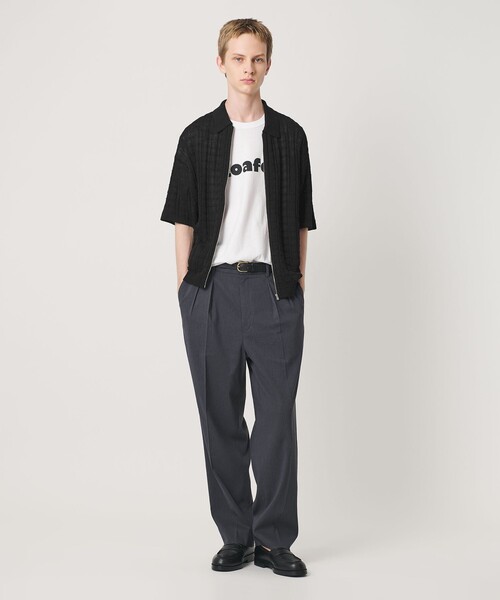 BEAUTY&YOUTH UNITED ARROWS(ビューティーアンドユースユナイテッドアローズ)の「ジャガード フルジップ ショートスリーブ ポロニット ウォッシャブル(カーディガン/ボレロ・メンズ・ダークブラウン/ブラック・L/XL/S/M)」の4枚目の写真