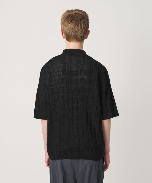 BEAUTY&YOUTH UNITED ARROWS(ビューティーアンドユースユナイテッドアローズ)の「ジャガード フルジップ ショートスリーブ ポロニット ウォッシャブル(カーディガン/ボレロ・メンズ・ダークブラウン/ブラック・L/XL/S/M)」の11枚目の写真