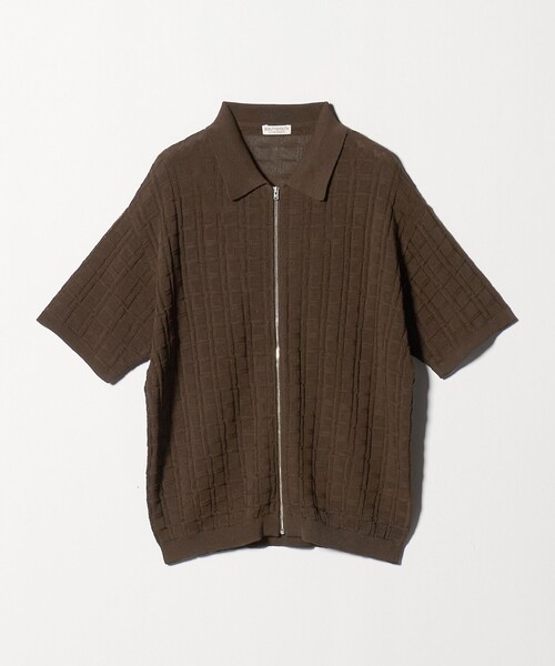 BEAUTY&YOUTH UNITED ARROWS(ビューティーアンドユースユナイテッドアローズ)の「ジャガード フルジップ ショートスリーブ ポロニット ウォッシャブル(カーディガン/ボレロ・メンズ・ダークブラウン/ブラック・L/XL/S/M)」の12枚目の写真