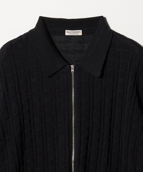 BEAUTY&YOUTH UNITED ARROWS(ビューティーアンドユースユナイテッドアローズ)の「ジャガード フルジップ ショートスリーブ ポロニット ウォッシャブル(カーディガン/ボレロ・メンズ・ダークブラウン/ブラック・L/XL/S/M)」の18枚目の写真