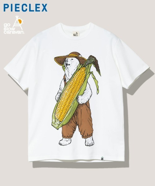 go slow caravan(ゴースローキャラバン)の「PIECLEX ファーマークマ TEE 2(Tシャツ/カットソー・メンズ・ホワイト/ブルー・MEDIUM/LARGE/X-LARGE)」の2枚目の写真