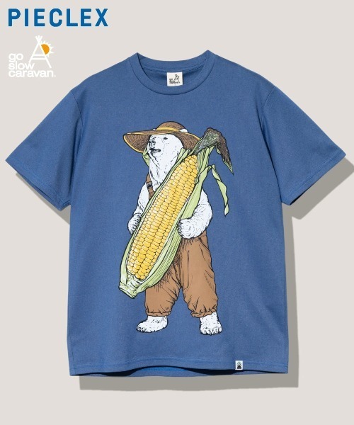 go slow caravan(ゴースローキャラバン)の「PIECLEX ファーマークマ TEE 2(Tシャツ/カットソー・メンズ・ホワイト/ブルー・MEDIUM/LARGE/X-LARGE)」の1枚目の写真