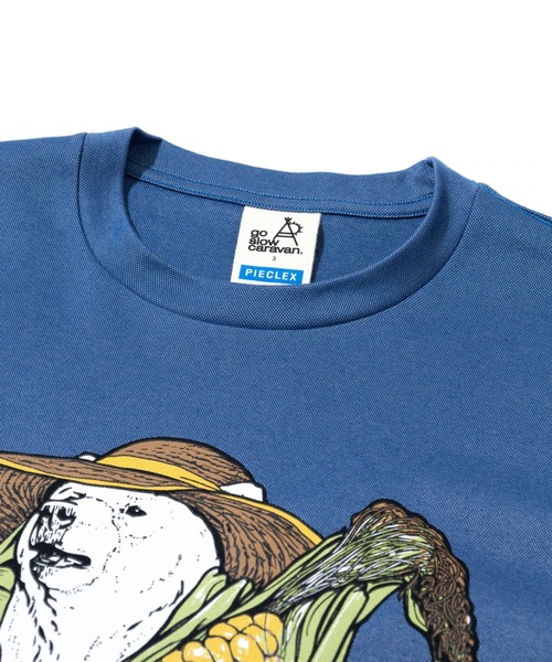 go slow caravan(ゴースローキャラバン)の「PIECLEX ファーマークマ TEE 2(Tシャツ/カットソー・メンズ・ホワイト/ブルー・MEDIUM/LARGE/X-LARGE)」の3枚目の写真