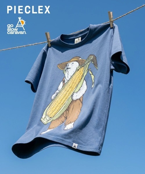 go slow caravan(ゴースローキャラバン)の「PIECLEX ファーマークマ TEE 2(Tシャツ/カットソー・メンズ・ホワイト/ブルー・MEDIUM/LARGE/X-LARGE)」の10枚目の写真