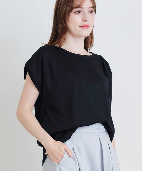 PICCIN(ピッチン)の「タックスリーブカットソー(Tシャツ/カットソー・レディース・チャコールグレー/ブラック/オフホワイト・M)」の14枚目の写真