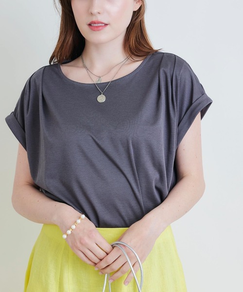 PICCIN(ピッチン)の「タックスリーブカットソー(Tシャツ/カットソー・レディース・チャコールグレー/ブラック/オフホワイト・M)」の18枚目の写真