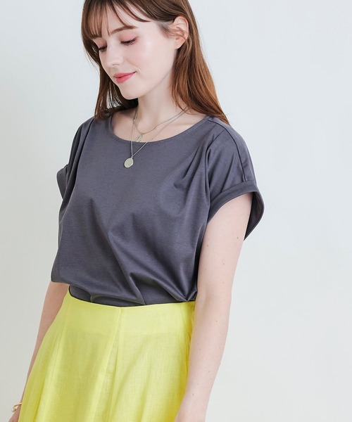 PICCIN(ピッチン)の「タックスリーブカットソー(Tシャツ/カットソー・レディース・チャコールグレー/ブラック/オフホワイト・M)」の21枚目の写真