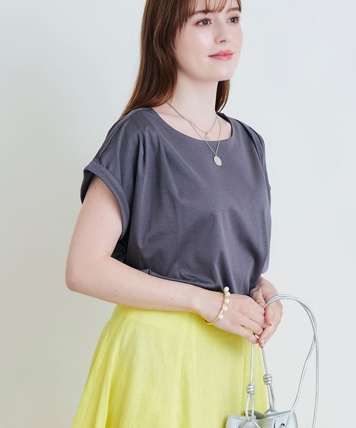 PICCIN(ピッチン)の「タックスリーブカットソー(Tシャツ/カットソー・レディース・チャコールグレー/ブラック/オフホワイト・M)」の19枚目の写真
