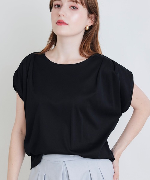 PICCIN(ピッチン)の「タックスリーブカットソー(Tシャツ/カットソー・レディース・チャコールグレー/ブラック/オフホワイト・M)」の11枚目の写真
