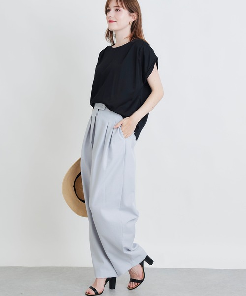 PICCIN(ピッチン)の「タックスリーブカットソー(Tシャツ/カットソー・レディース・チャコールグレー/ブラック/オフホワイト・M)」の16枚目の写真