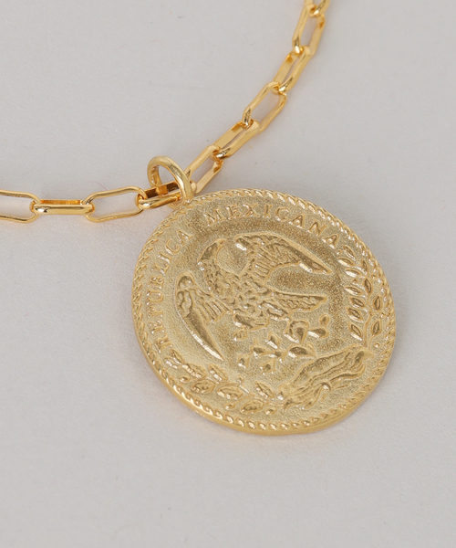 Chibi Jewels （チビジュエルズ）の「chibi jewels/チビジュエルズ mini rectangle chain Mex Coin necklace（ネックレス・レディース・ゴールド・FREE）」の7枚目の写真