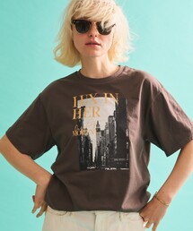 EMMA ROUGE VIF | コットンフォトロゴTシャツ/半袖/春服/夏服/洗濯機洗い可能(Tシャツ/カットソー)