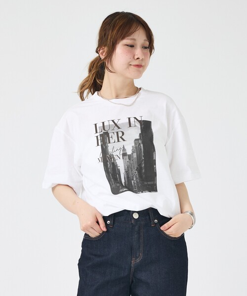 EMMA　ROUGE VIF（エマルージュヴィフ）の「コットンフォトロゴTシャツ/半袖/春服/夏服/洗濯機洗い可能（Tシャツ/カットソー・レディース・チャコールグレー/オフホワイト・フリー）」の17枚目の写真