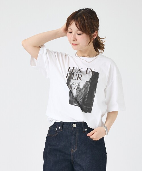 EMMA　ROUGE VIF（エマルージュヴィフ）の「コットンフォトロゴTシャツ/半袖/春服/夏服/洗濯機洗い可能（Tシャツ/カットソー・レディース・チャコールグレー/オフホワイト・フリー）」の18枚目の写真