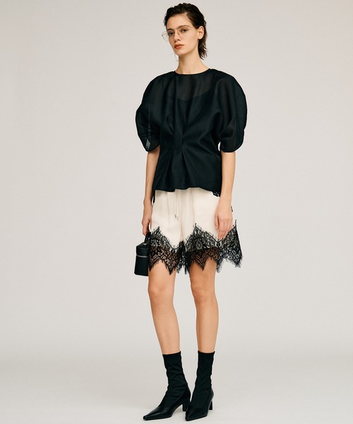 PRANK PROJECT(プランクプロジェクト)の「オーガンジーパフトップ / Organza Puff-Sleeve Top(シャツ/ブラウス・レディース・アイボリー/ブラック・FREE)」の22枚目の写真