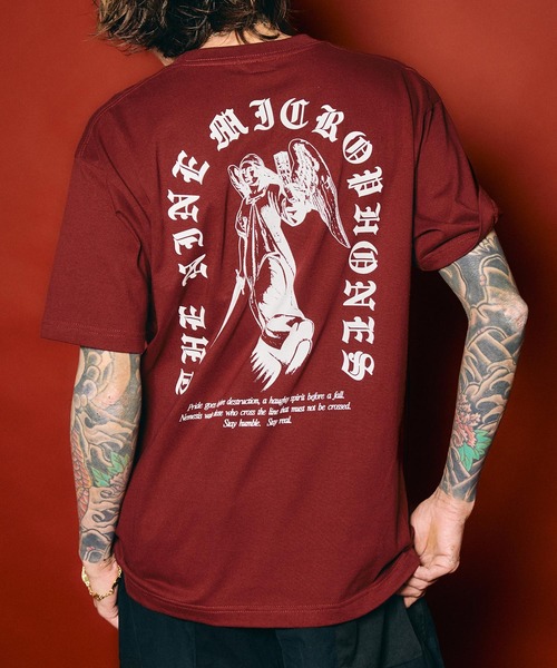 NineMicrophones(ナインマイクロフォンズ)の「NEMESIS TEE(Tシャツ/カットソー・メンズ・ブラック/バーガンディー/ホワイト・XX-LARGE/X-LARGE/LARGE/MEDIUM/SMALL)」の12枚目の写真
