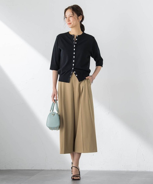 LAUTREAMONT(ロートレアモン)の「ツイミーツイルクロップドパンツ(その他パンツ・レディース・キャメル/ブラック・9号/11号)」の4枚目の写真