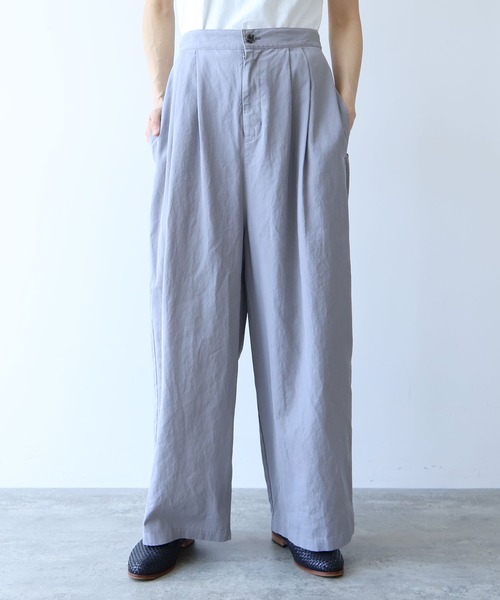 yuni(ユニ )の「△hightwist cotton producte dye highwaist cocoon pants(スラックス・レディース・チャコールグレー/グレー・FREE)」の2枚目の写真