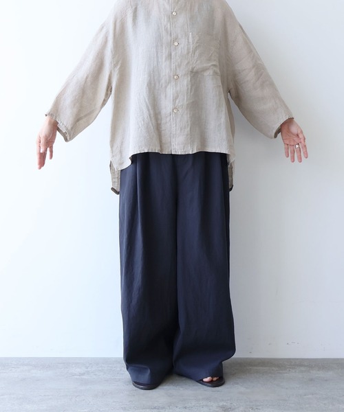 yuni(ユニ )の「△hightwist cotton producte dye highwaist cocoon pants(スラックス・レディース・チャコールグレー/グレー・FREE)」の3枚目の写真